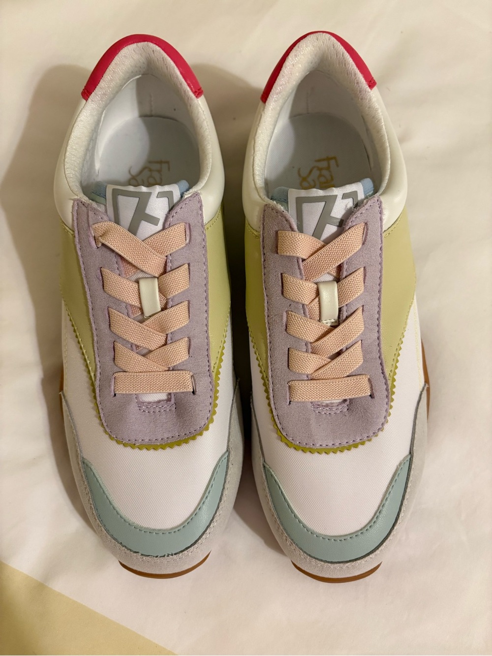 Franco Sarto Women's Pastel Panel Sneakers — White, Lavender, Pink, Mint, Yellow